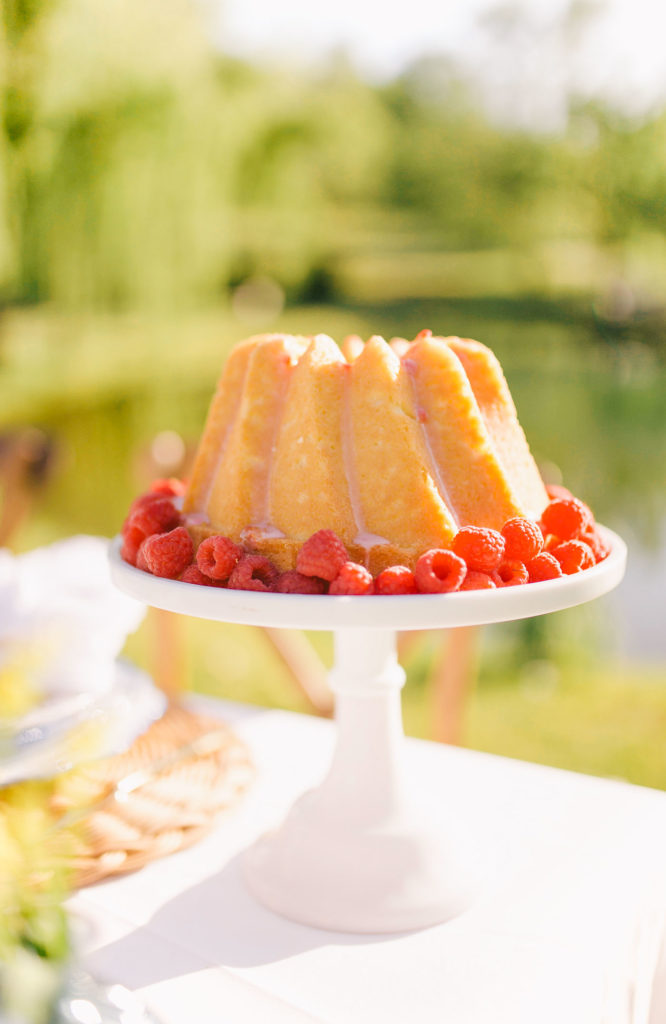 A lemon raspberry bundt cake recipe by Lauren Cermak of the Southern Lifestyle Blog, Going For Grace. The perfect sweet for summer!
